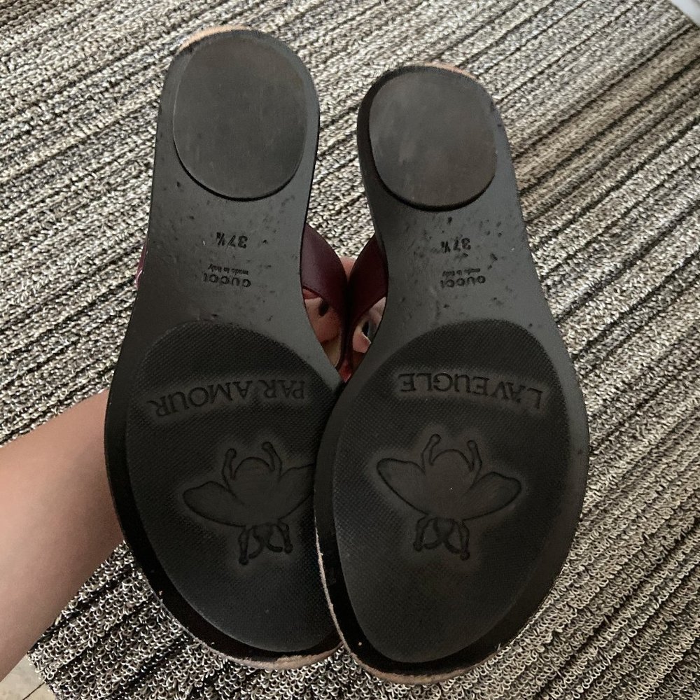 Gucci Leather thong sandal with Double G 37.5 - Picture 10 of 15